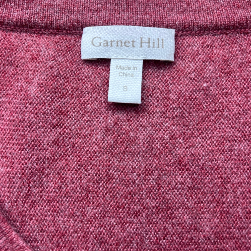 Garnet Hill 100% Cashmere V-Neck Sweater Rosewood Pink Small Soft Luxury Knit - Picture 8 of 10